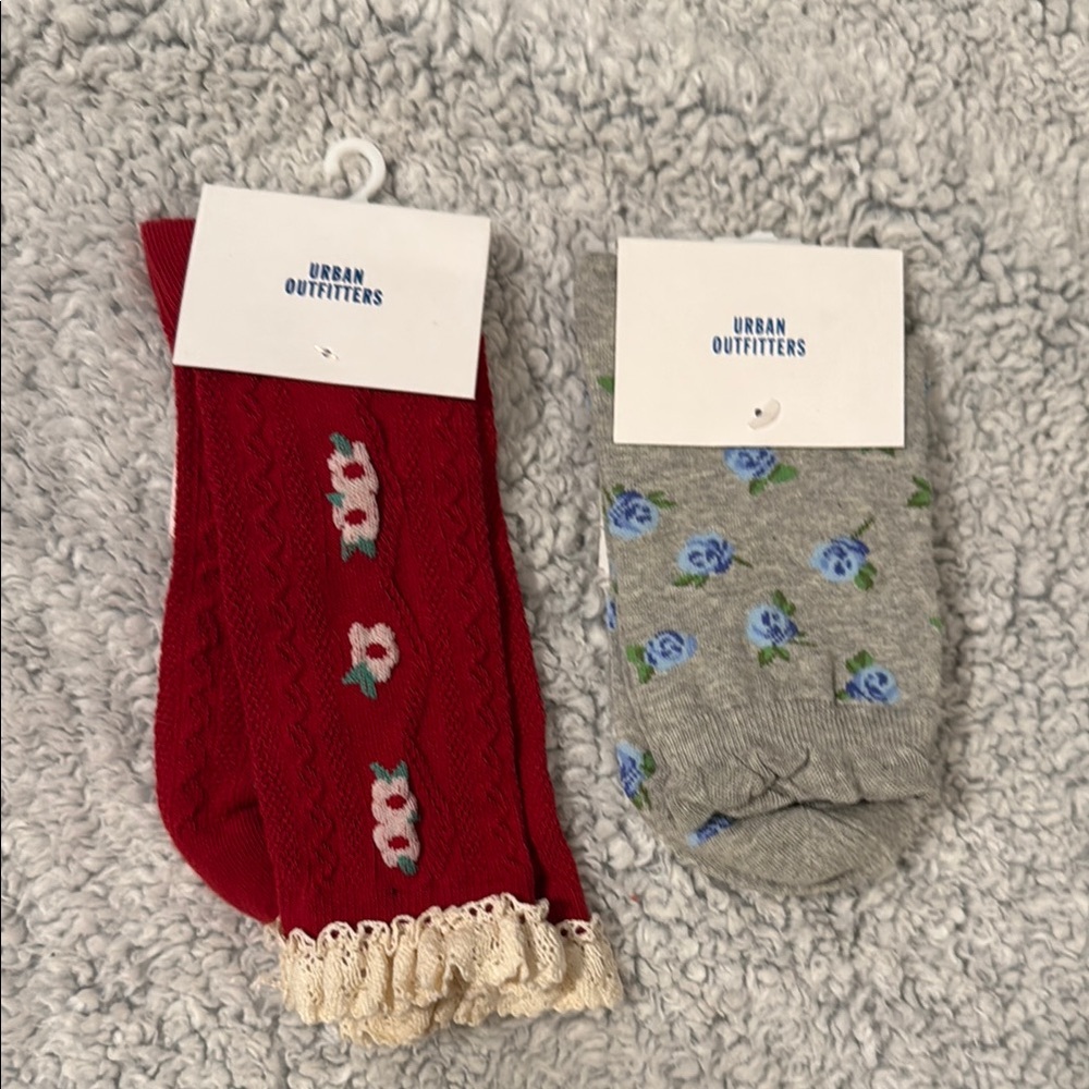 Urban Outfitters Floral Socks Two-Pack